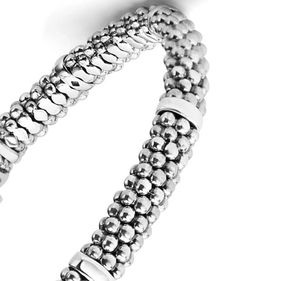 LAGOS Signature Silver Caviar Bracelet I 9mm 925 Sterling Sz M 7.5" Unisex  NWT - Picture 5 of 15